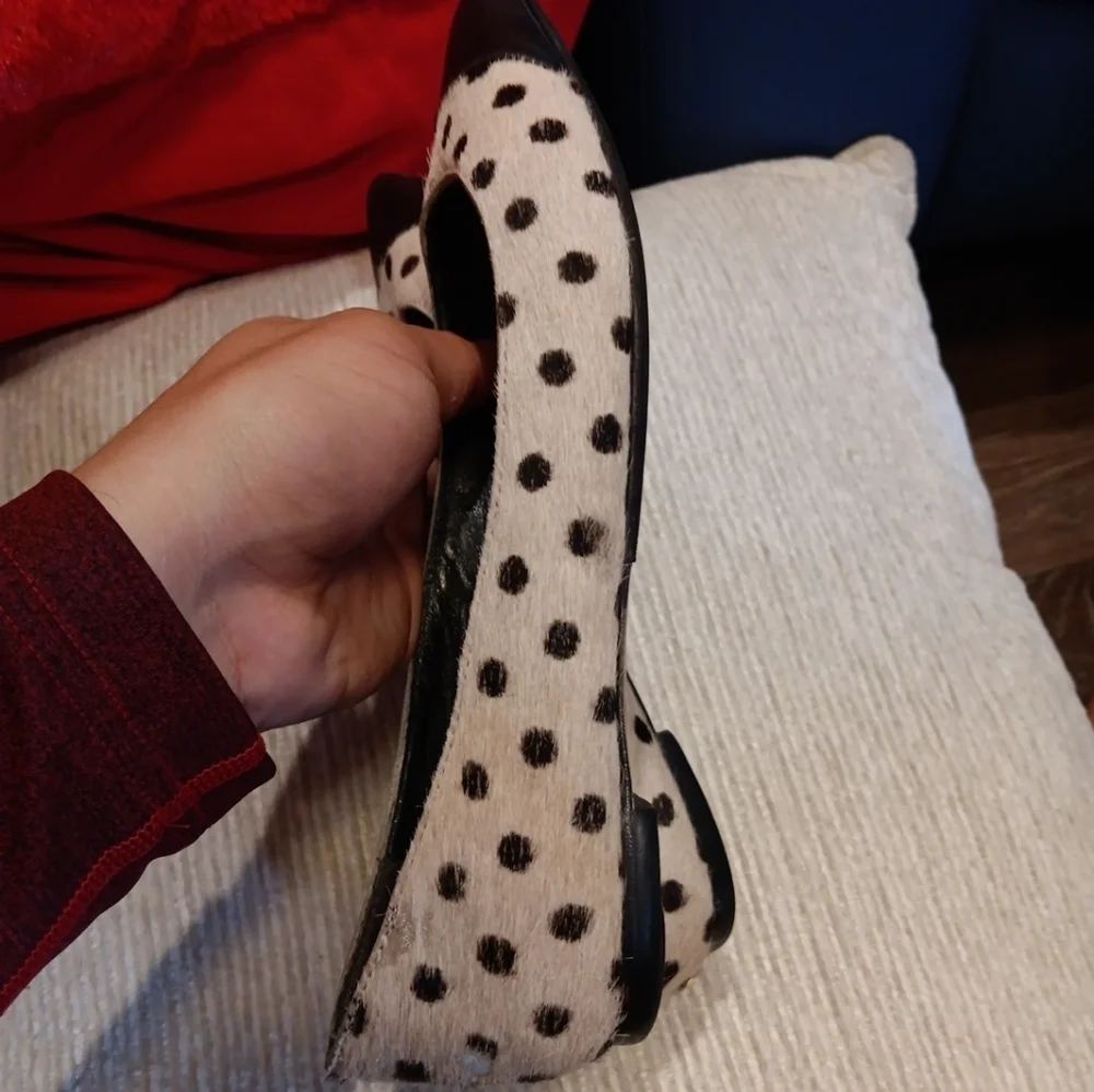 Loeffler Randall Black and Cream Polka Dot Flats Size 6B